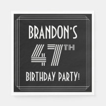 47th Birthday Party: Art Deco Style + Custom Name