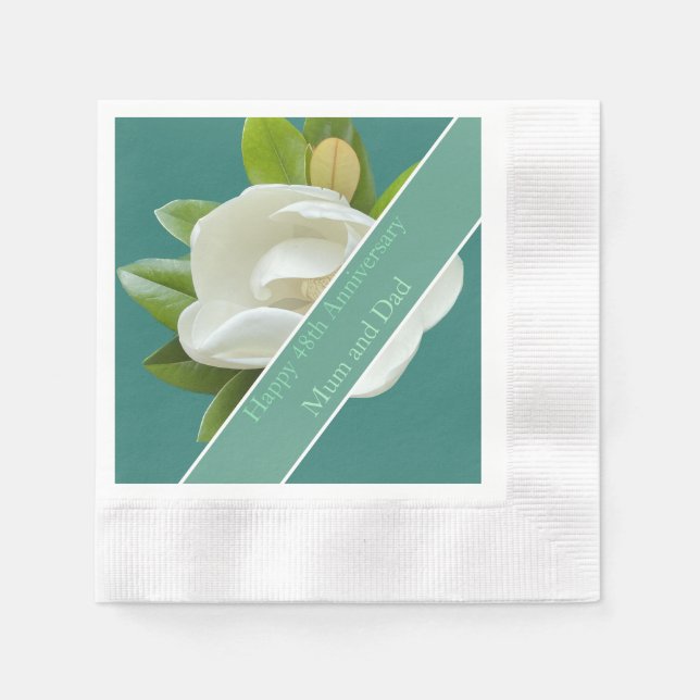 Guardanapo De Papel 48º aniversário de casamento (Frente)