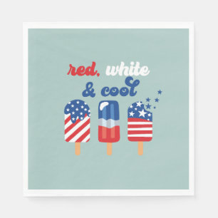 Guardanapo De Papel 4 de julho Azul Branco Vermelho Aniversário