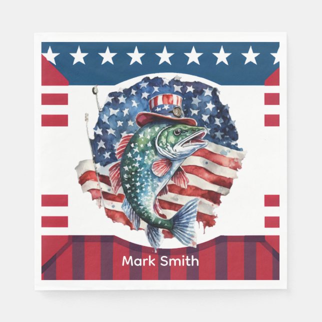 Guardanapo De Papel 4 de julho Dia da Independência para os amantes da (Frente)