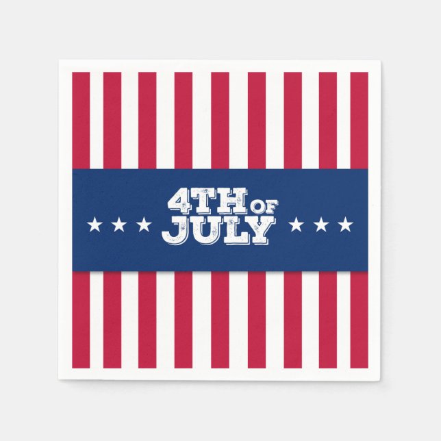 Guardanapo De Papel 4 de julho Estrelas e Stripes Napkins (Frente)