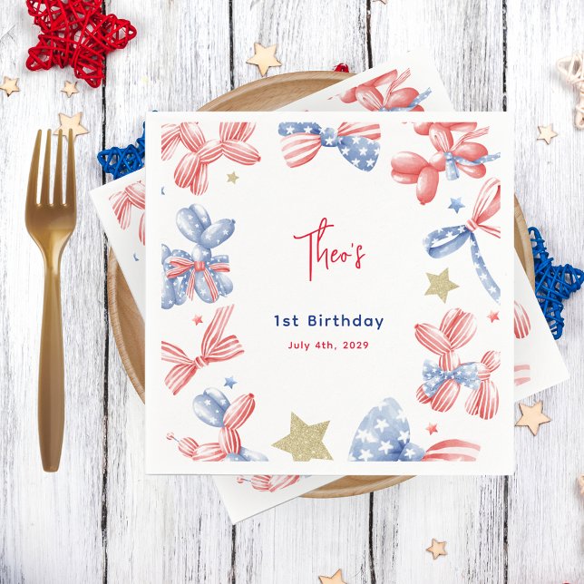 Guardanapo De Papel 4 de julho Festa do primeiro aniversario do Balão  (Criador carregado)