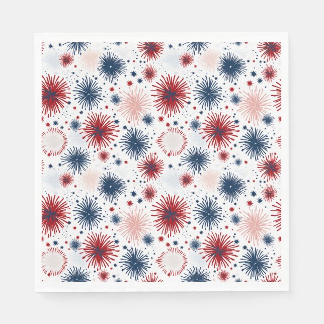 Guardanapo De Papel 4 de julho Fireworks Napkins (Frente)