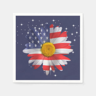 Guardanapo De Papel 4 de julho Flag Daisy