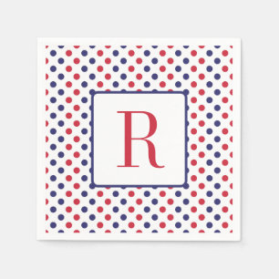 Guardanapo De Papel 4 de julho Monograma Vermelho Branco e Azul