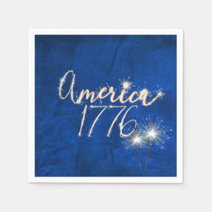 Guardanapo De Papel 4 de julho Partido Sparkler Azul Couro