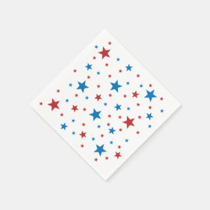 Guardanapo De Papel 4 de julho, Red White e Blue Stars, Napkins