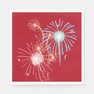 Guardanapo De Papel 4 de julho, vermelho, branco, estrelas azuis Patri