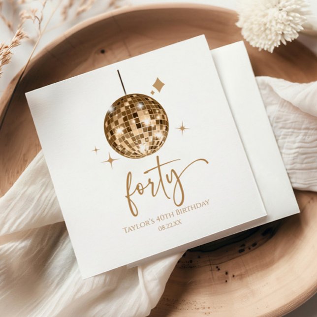 Guardanapo De Papel 4Dourado Partido aniversário de 40 anos de Bola Di (Criador carregado)