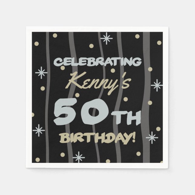 Guardanapo De Papel 50ª Festa de aniversário Adicionar seu nome (Frente)