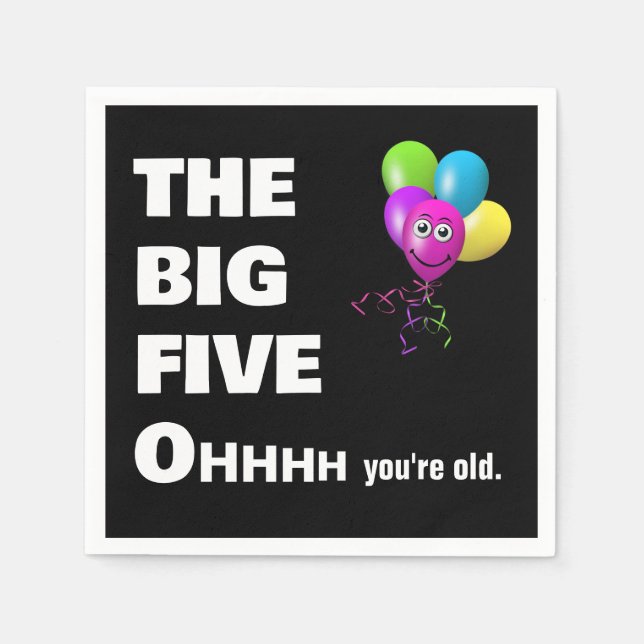 Guardanapo De Papel 50ª Festa de aniversário de humor antigo (Frente)