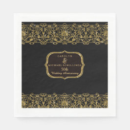 Guardanapo De Papel 50ª Festa de Casamento e Aniversário Art Deco Nouv