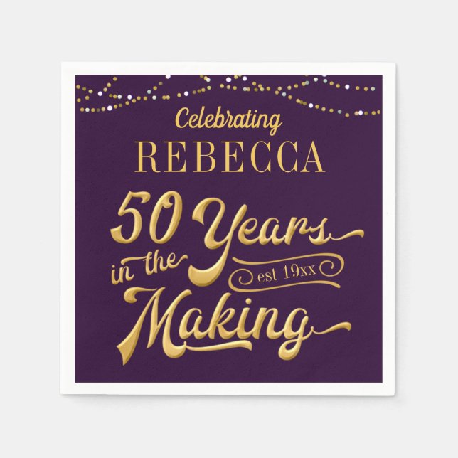 Guardanapo De Papel 50º aniversário - 50 ANOS NO FAZER Personalizar (Frente)