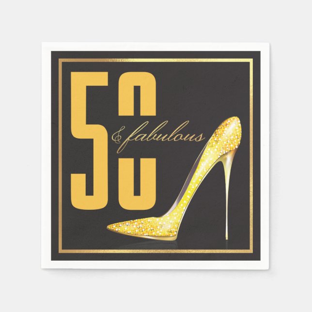 Guardanapo De Papel 50º Aniversário 50 e Fabulosa Festa (Frente)