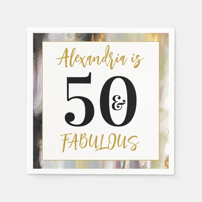 Guardanapo De Papel 50º aniversário, 50 e Fabuloso Partido Personaliza (Frente)