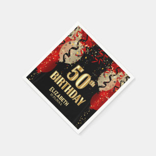 Guardanapo De Papel 50º aniversário - Balões Vermelhos 🎈
