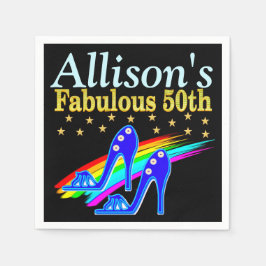 GUARDANAPO DE PAPEL 50º ANIVERSÁRIO CALÇADO AMOR PERSONALIZAR NAPKINS 