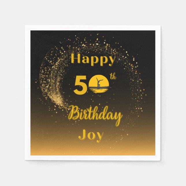 Guardanapo De Papel 50º Aniversário Cocktail Napkin (Frente)