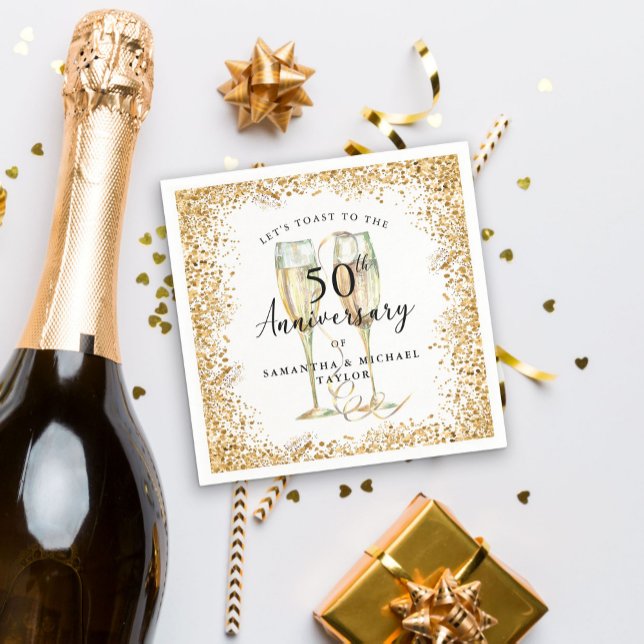 Guardanapo De Papel 50º aniversário de casamento Dourado (Criador carregado)