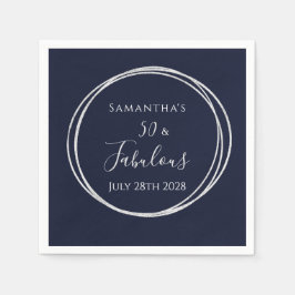 Guardanapo De Papel 50º aniversário do Marinho Silver 50 e Fabuloso Pa