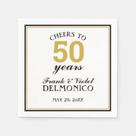 Guardanapo De Papel 50º Aniversário Dourado Alegres a 50 Anos