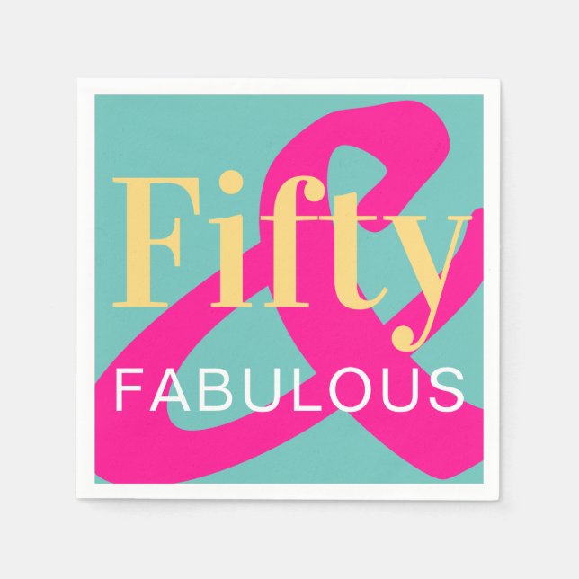 Guardanapo De Papel 50º aniversário e 50º aniversário e Fabulosa Festa (Frente)