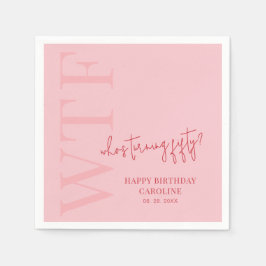 Guardanapo De Papel 50º aniversário engraçado WTF | Vermelhos cor-de-r