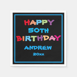 Guardanapo De Papel 50º aniversário Feliz Aniversário Coisa Moderna Pe