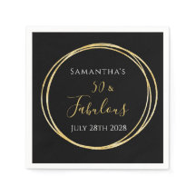 50º aniversário Festa de aniversário Dourada preta