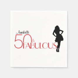 Guardanapo De Papel 50º aniversário personalizado moderno 50 e FABULOS