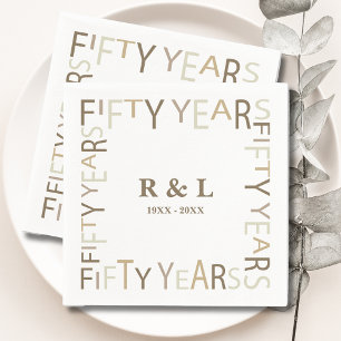 Guardanapo De Papel 50º Documento de Presente do Dourado Aniversário d