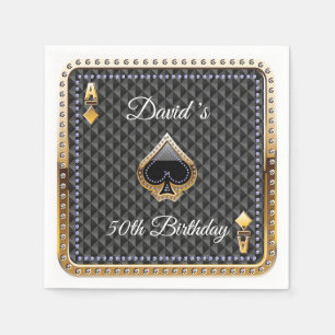 Guardanapo De Papel 50º Poker Play Card Casino Aniversário Napkins