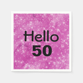 Guardanapo De Papel 50.º Aniversário - Lente Rosa