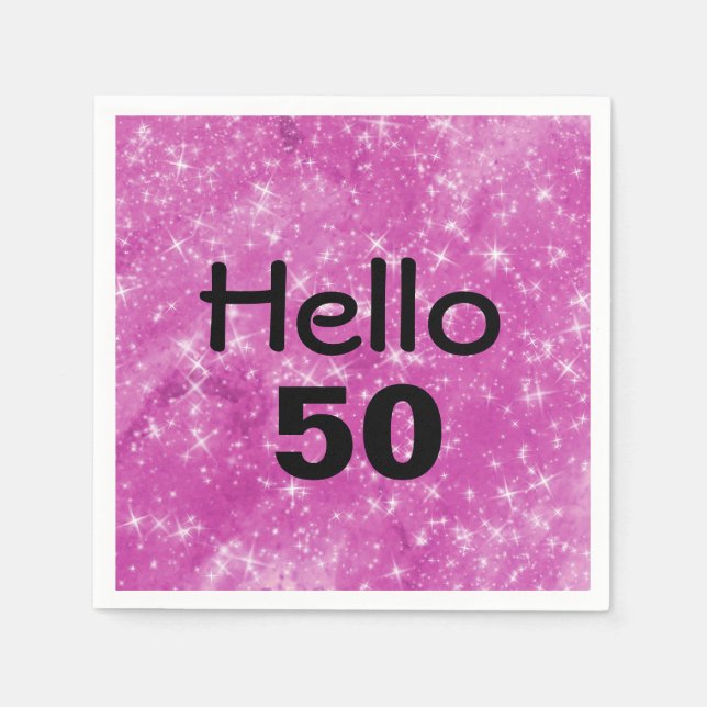 Guardanapo De Papel 50.º Aniversário - Lente Rosa (Frente)