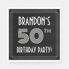 Guardanapo De Papel 50.a Festa de aniversário: Estilo de Deco de Arte 