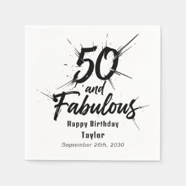 Guardanapo De Papel 50 and Fabulous Birthday Bursting Black and White