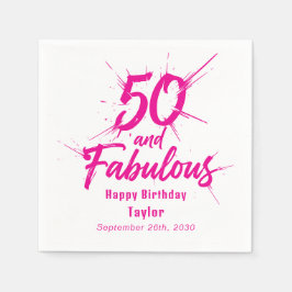 Guardanapo De Papel 50 and Fabulous Birthday Bursting Pink and White