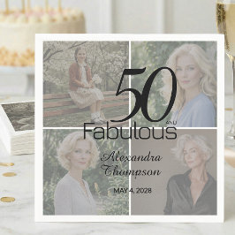 Guardanapo De Papel 50 and Fabulous Birthday Photo Collage Party