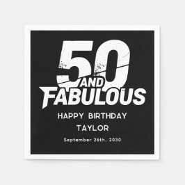 Guardanapo De Papel 50 and Fabulous Bold Grunge Distressed Birthday