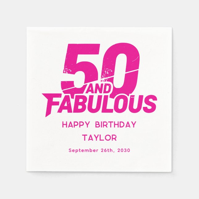 Guardanapo De Papel 50 and Fabulous Bold Grunge Distressed Pink (Frente)