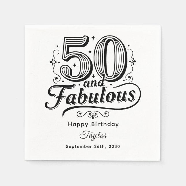 Guardanapo De Papel 50 and Fabulous Festive Swirls Whimsical (Frente)