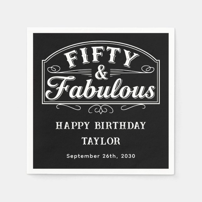 Guardanapo De Papel 50 and Fabulous Rustic Script & Line Art (Frente)