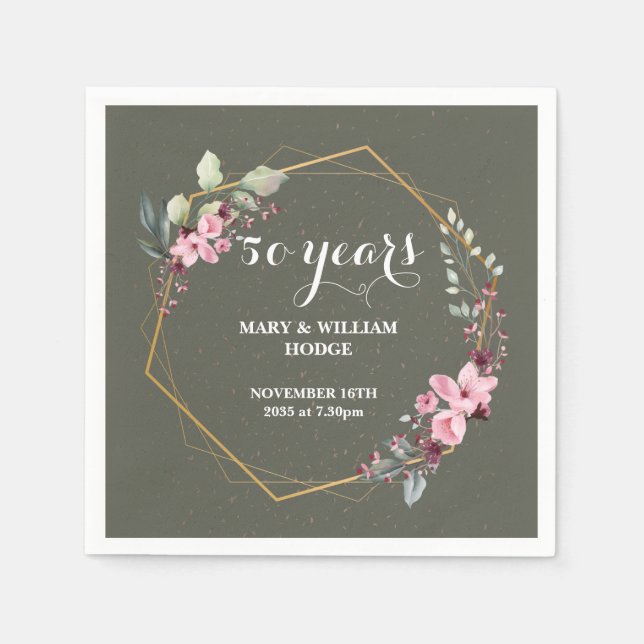 Guardanapo De Papel "50 anos de sempre: um aniversário para lembrar" (Frente)