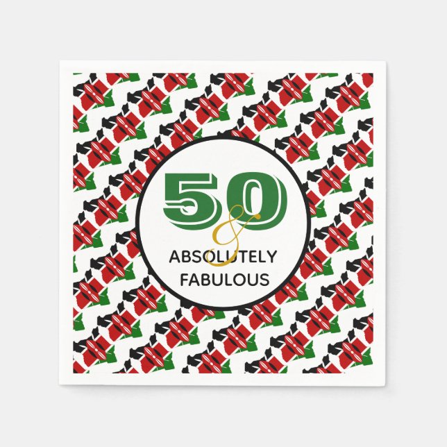 Guardanapo De Papel 50 e Absolutamente Fabuloso Celebração KENYA (Frente)
