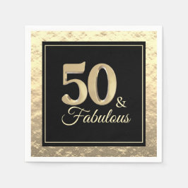 Guardanapo De Papel 50 e Dourado aniversário fabuloso