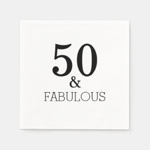 Guardanapo De Papel 50 E Fabulosa Elegante Branco Preto E Festa de ani