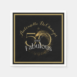 Guardanapo De Papel 50 e Fabulosa Festa de aniversário Dourada 50