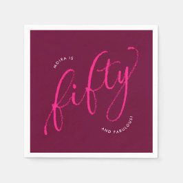 Guardanapo De Papel 50 e Fabulosa Festa de aniversário Rosa 50