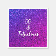 50 E Fabulosa Glitter Púrpura Rosa De Aniversário