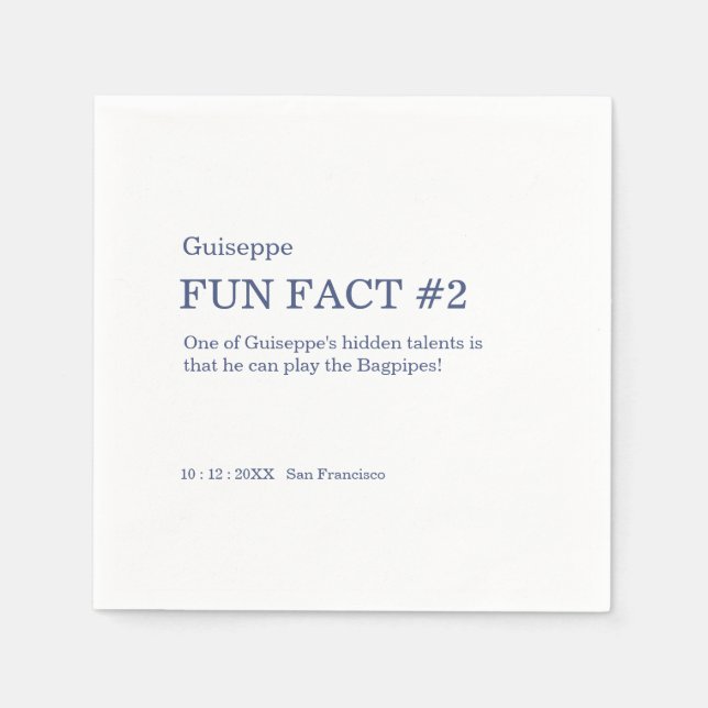 Guardanapo De Papel 50 e Fabuloso 50º aniversário Fato Divertido (Frente)